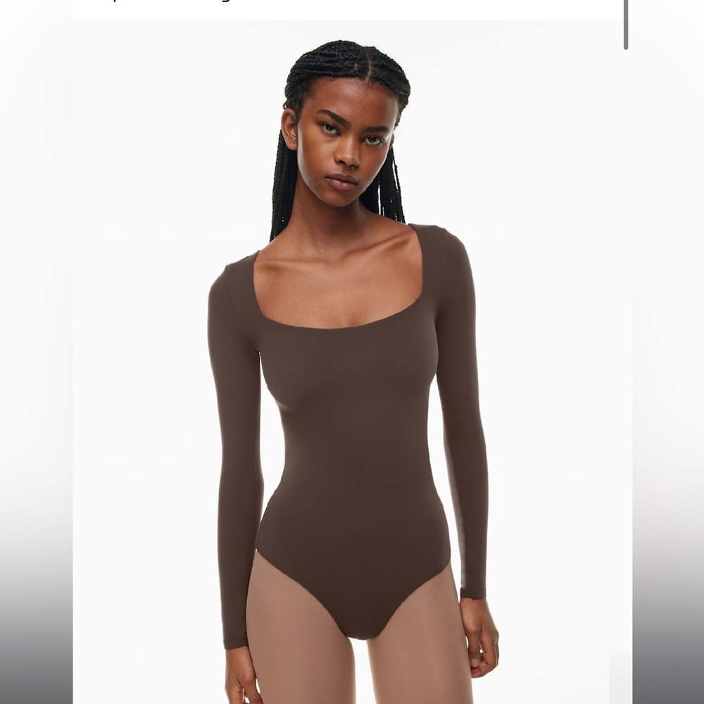 Aritzia TNA Long Sleeve Brown Bodysuit / leotard